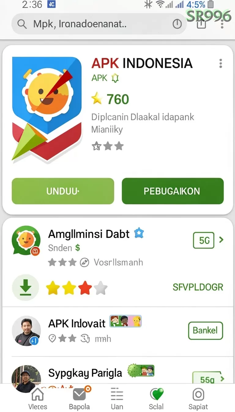Cuplikan layar INDO178 — menu navigasi